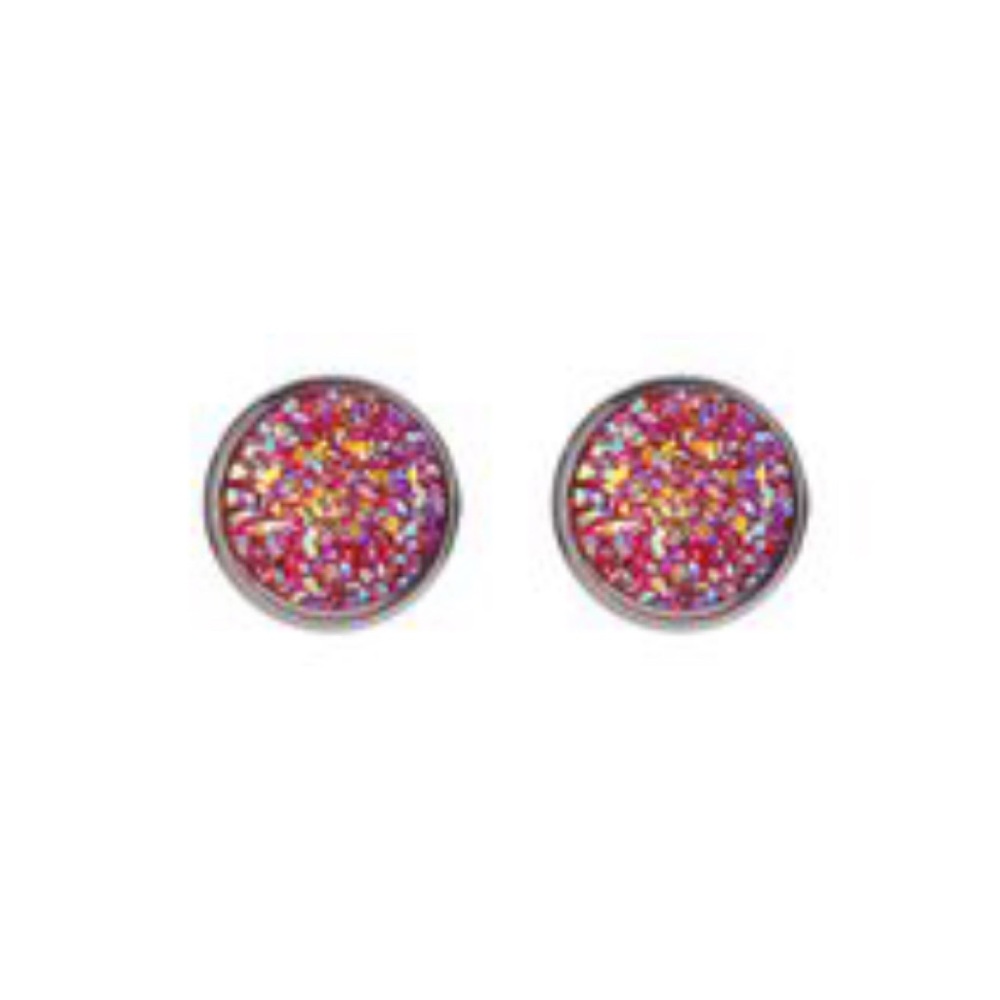 Druzzy frosted roundStud earrings chic trendy